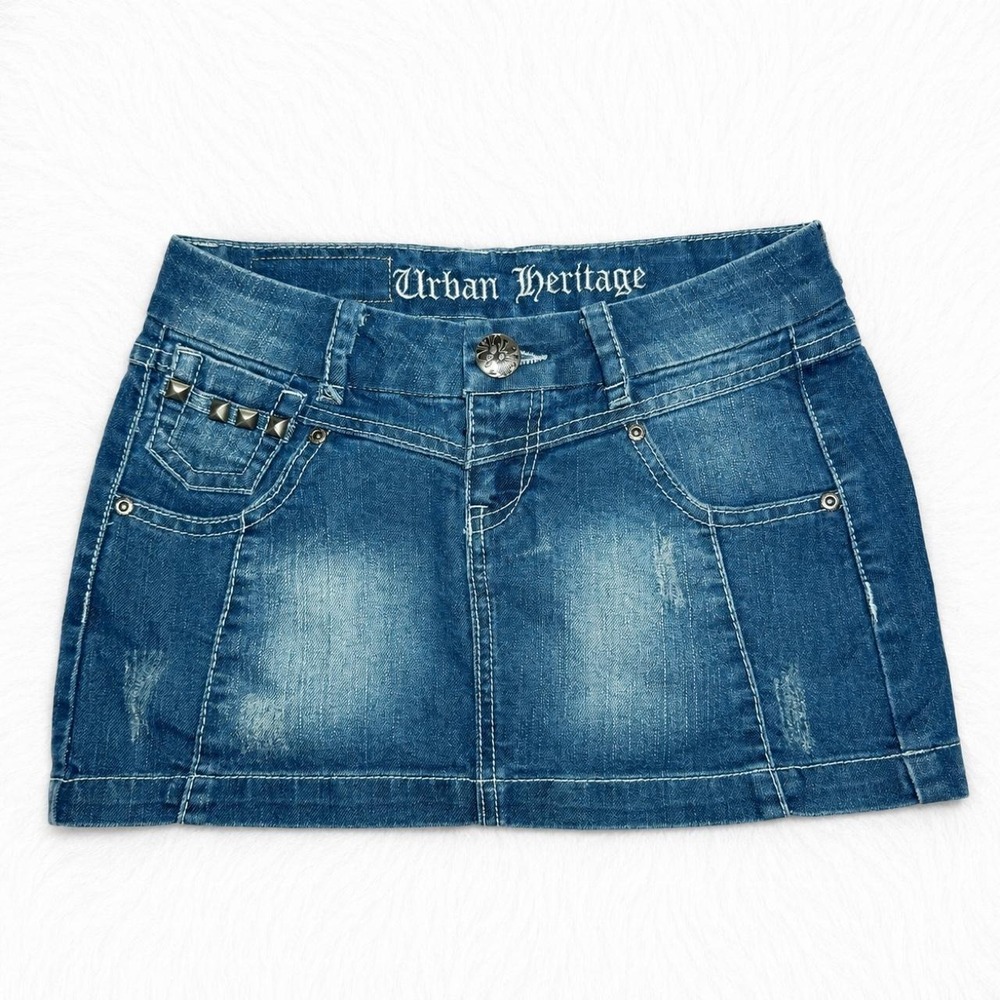 Y2K Urban Heritage denim mini skirt